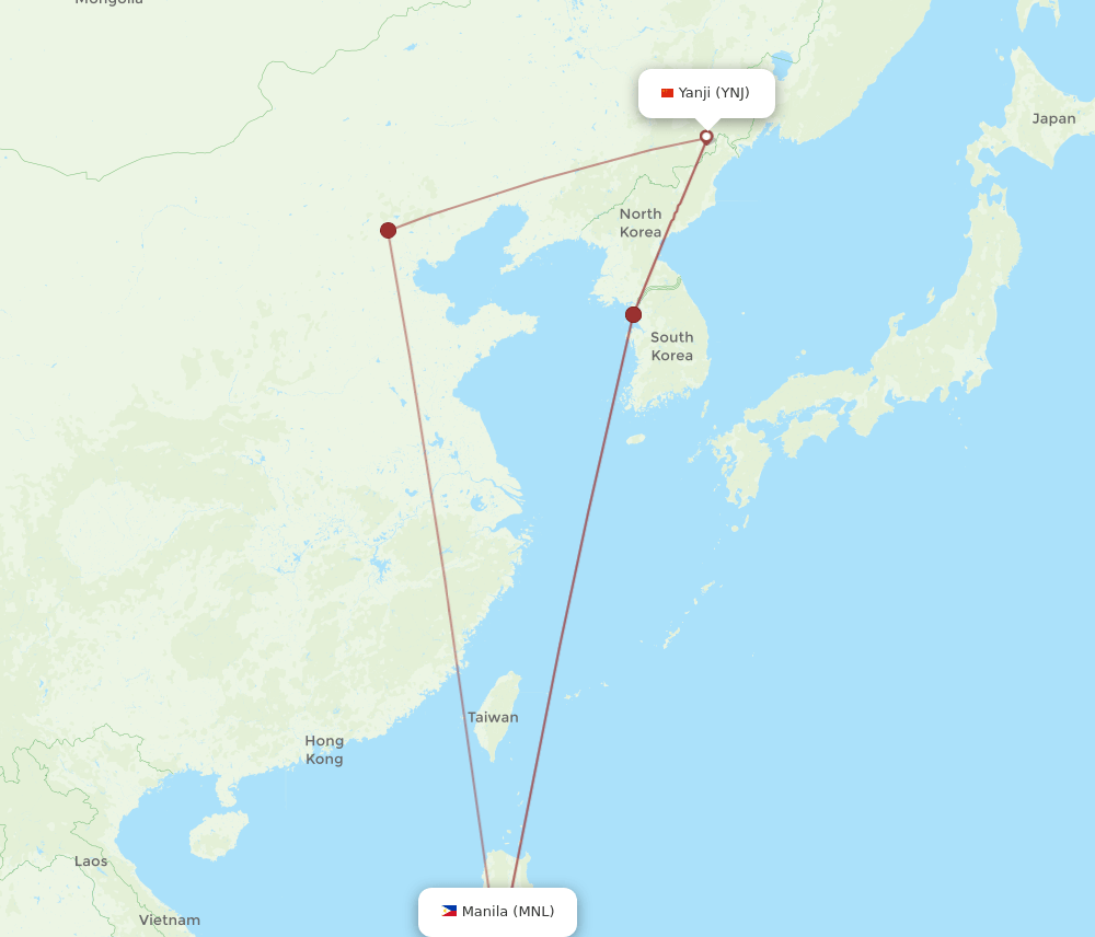 YNJ-MNL flight routes