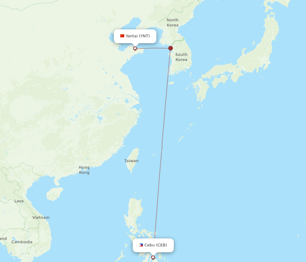 YNT-CEB flight routes