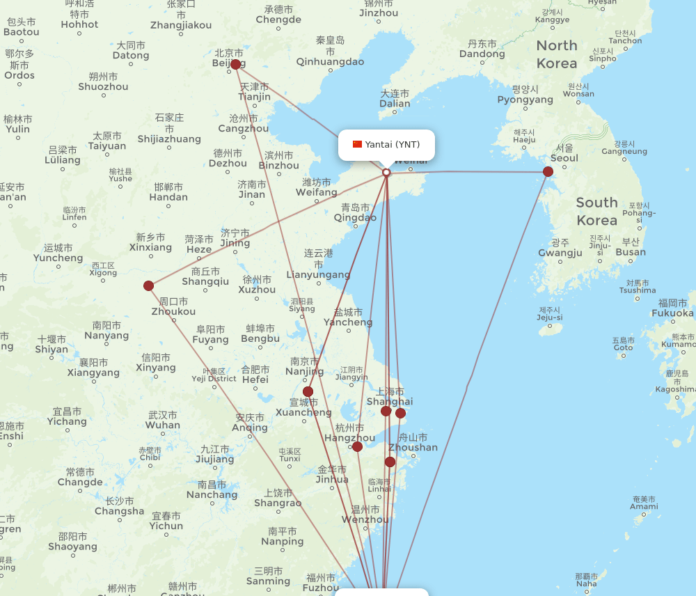 YNT-TPE flight routes