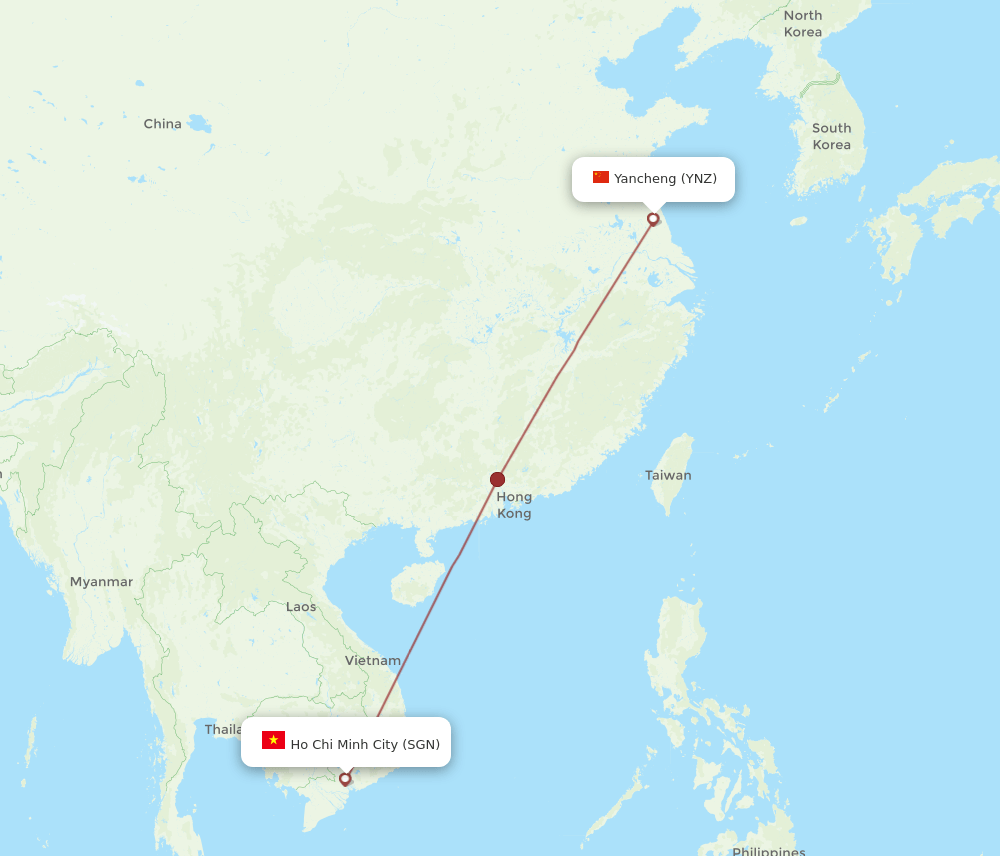 YNZ-SGN flight routes