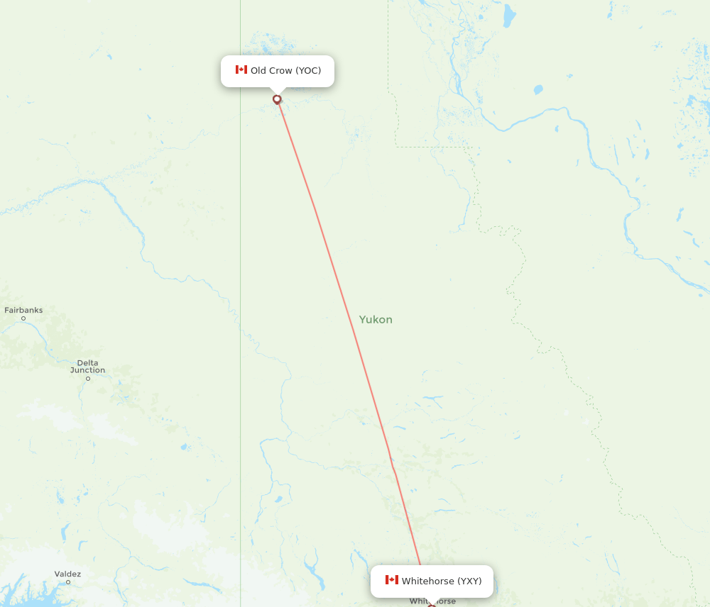 YOC-YXY flight routes