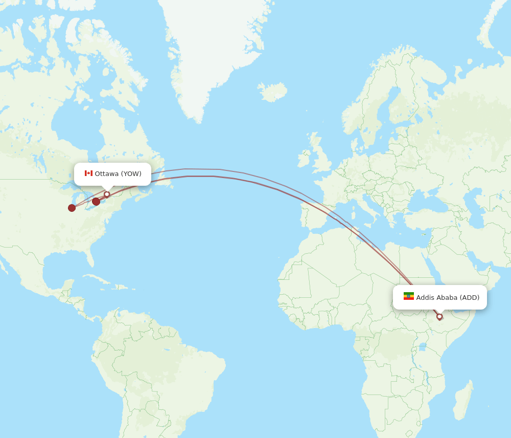 YOW-ADD flight routes