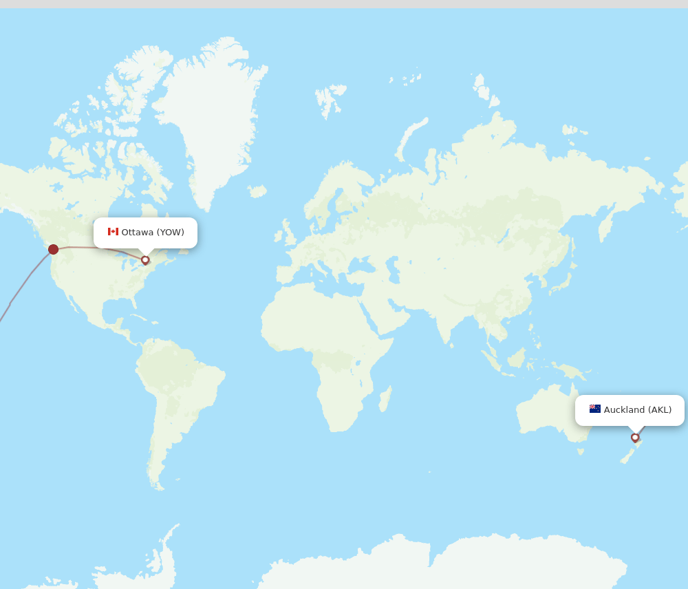 YOW-AKL flight routes