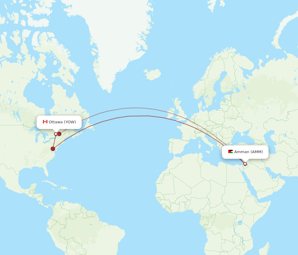 YOW-AMM flight routes