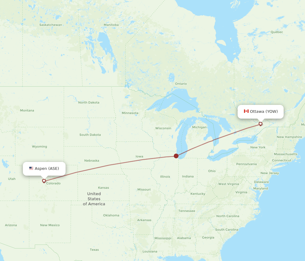 YOW-ASE flight routes