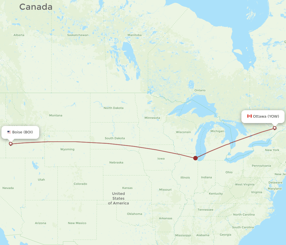 YOW-BOI flight routes