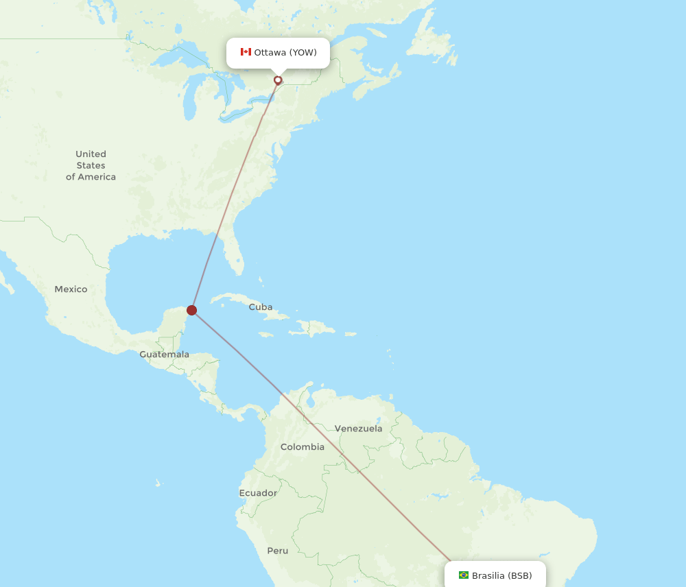 YOW-BSB flight routes