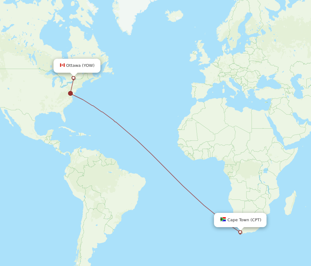 YOW-CPT flight routes
