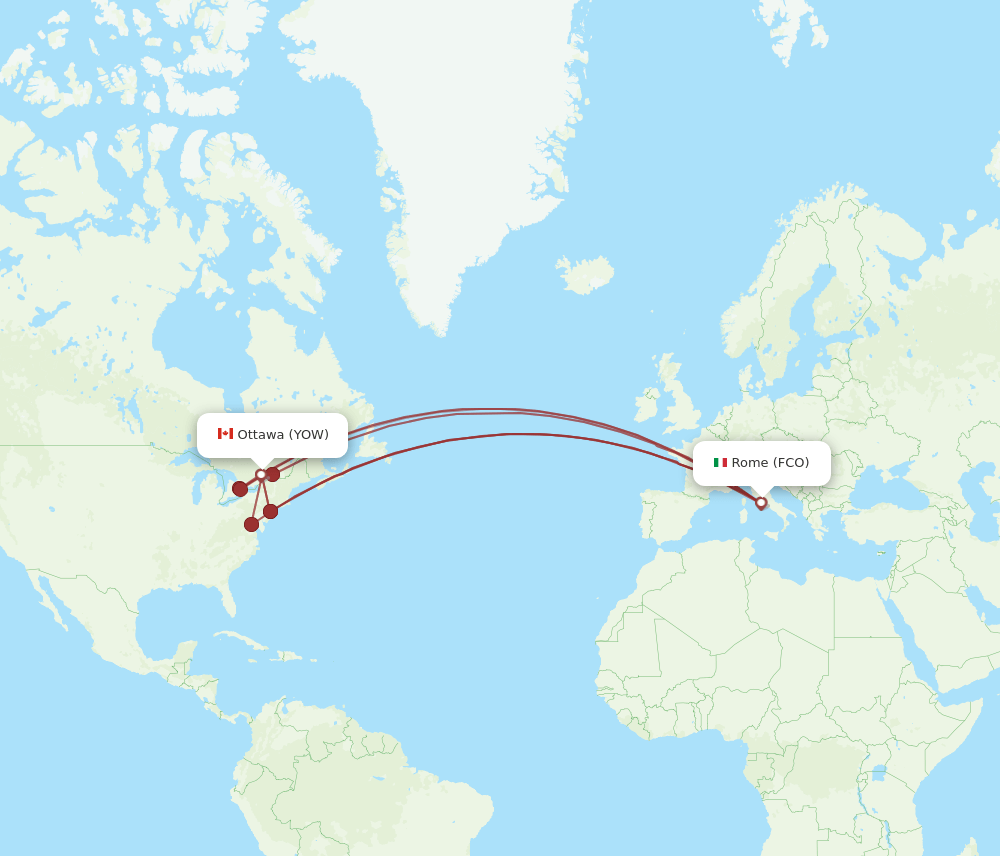 YOW-FCO flight routes