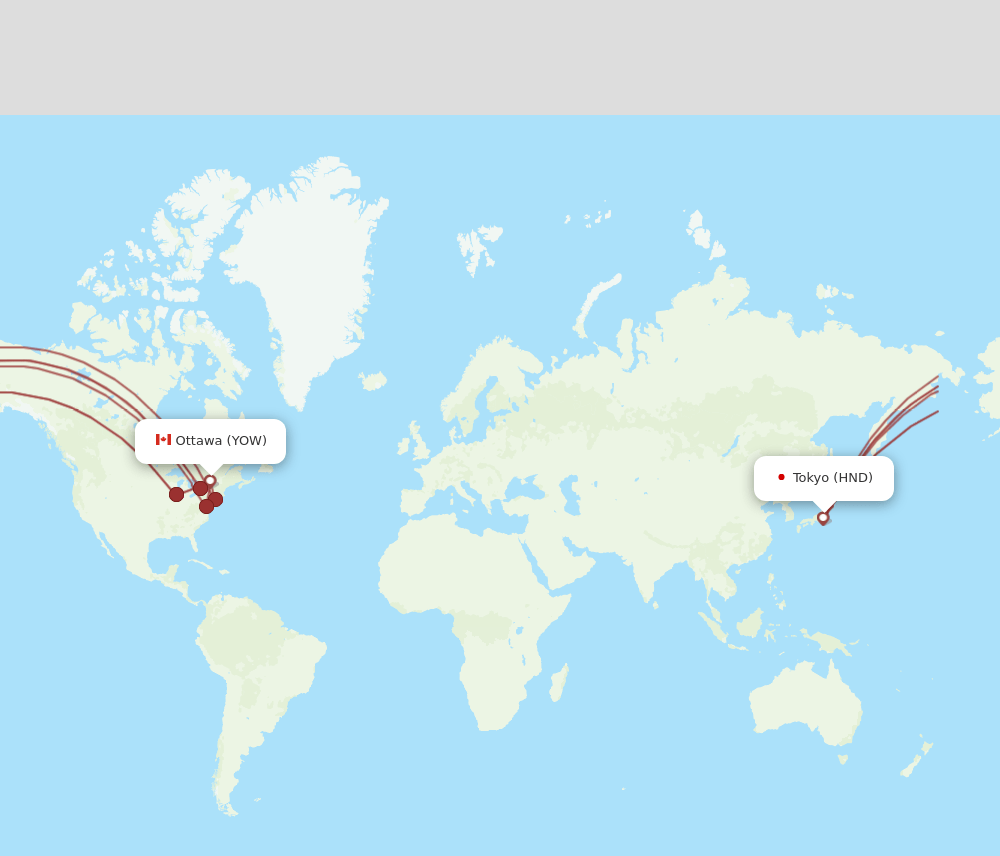 YOW-HND flight routes