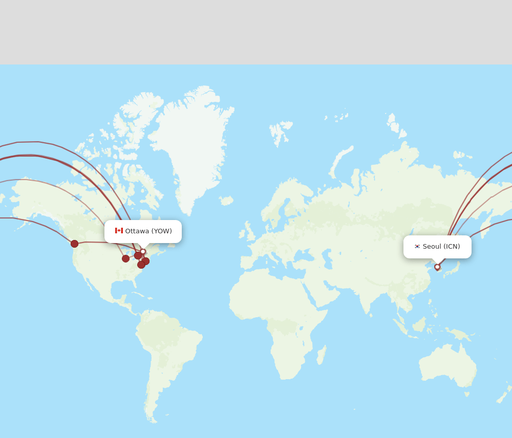 YOW-ICN flight routes