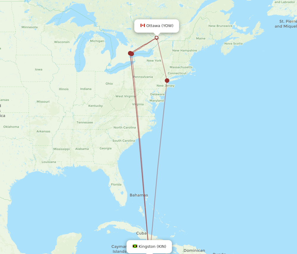 YOW-KIN flight routes
