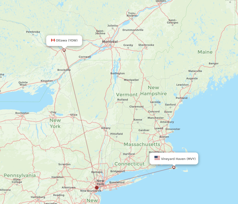 YOW-MVY flight routes
