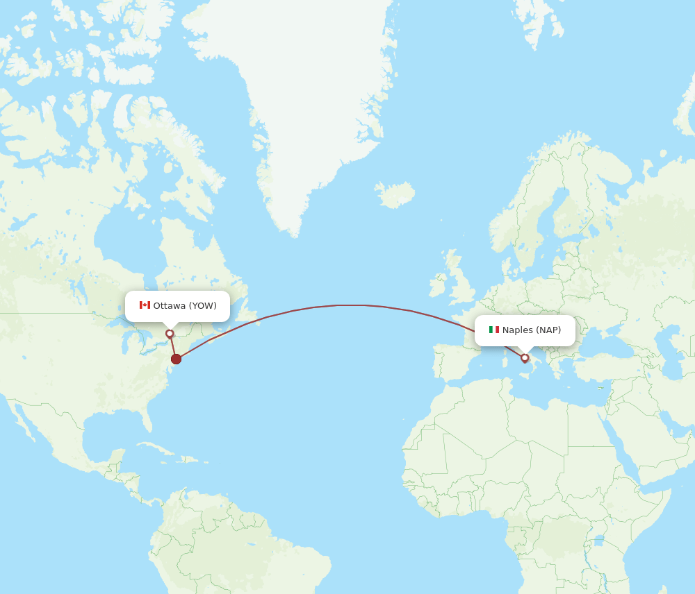 YOW-NAP flight routes