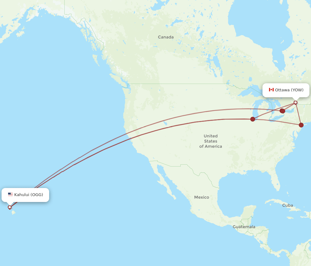 YOW-OGG flight routes