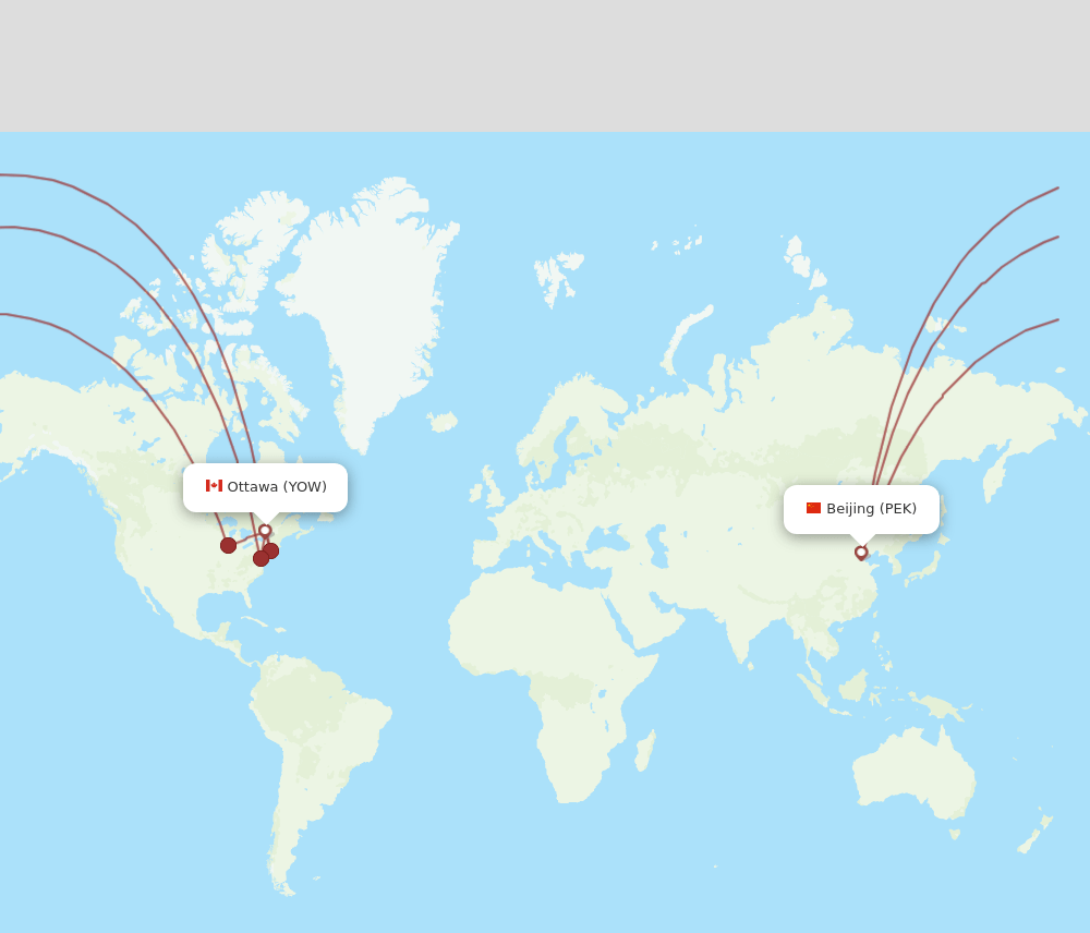 YOW-PEK flight routes