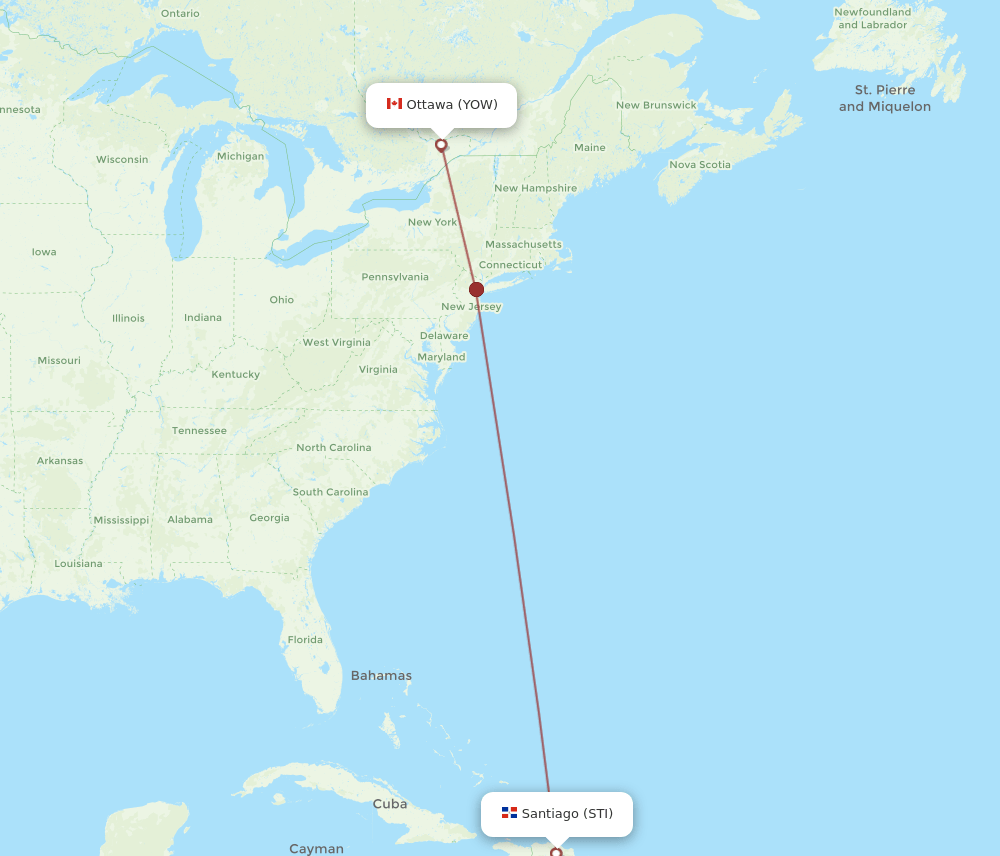 YOW-STI flight routes
