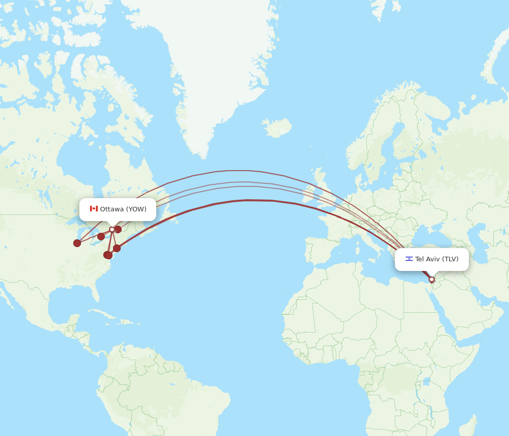 YOW-TLV flight routes