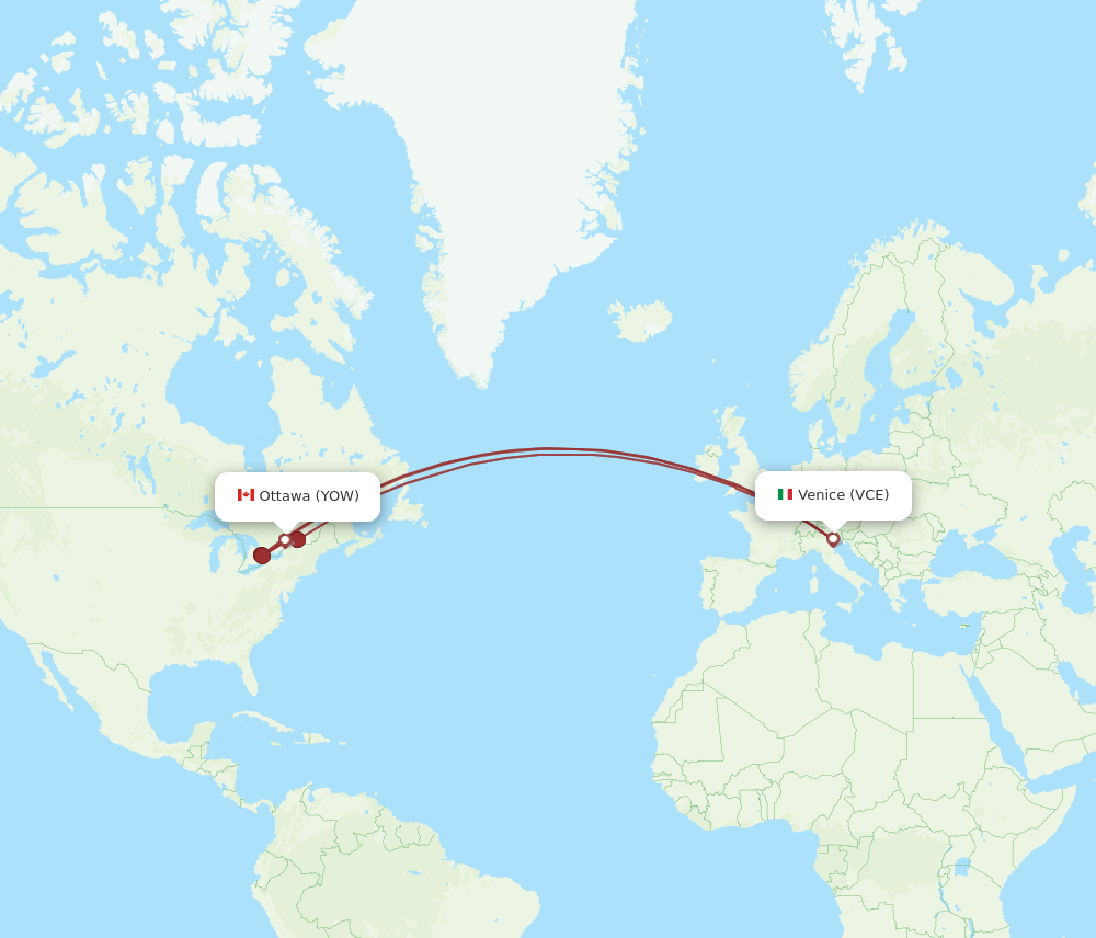 YOW-VCE flight routes