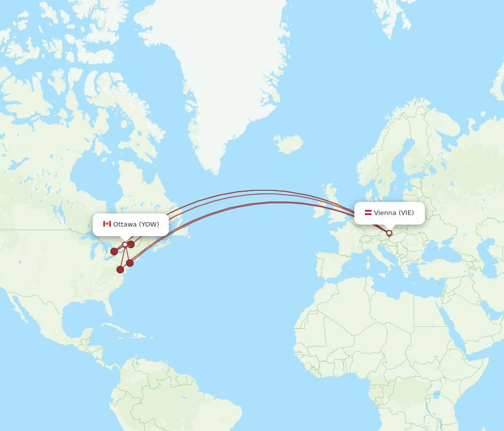 YOW-VIE flight routes