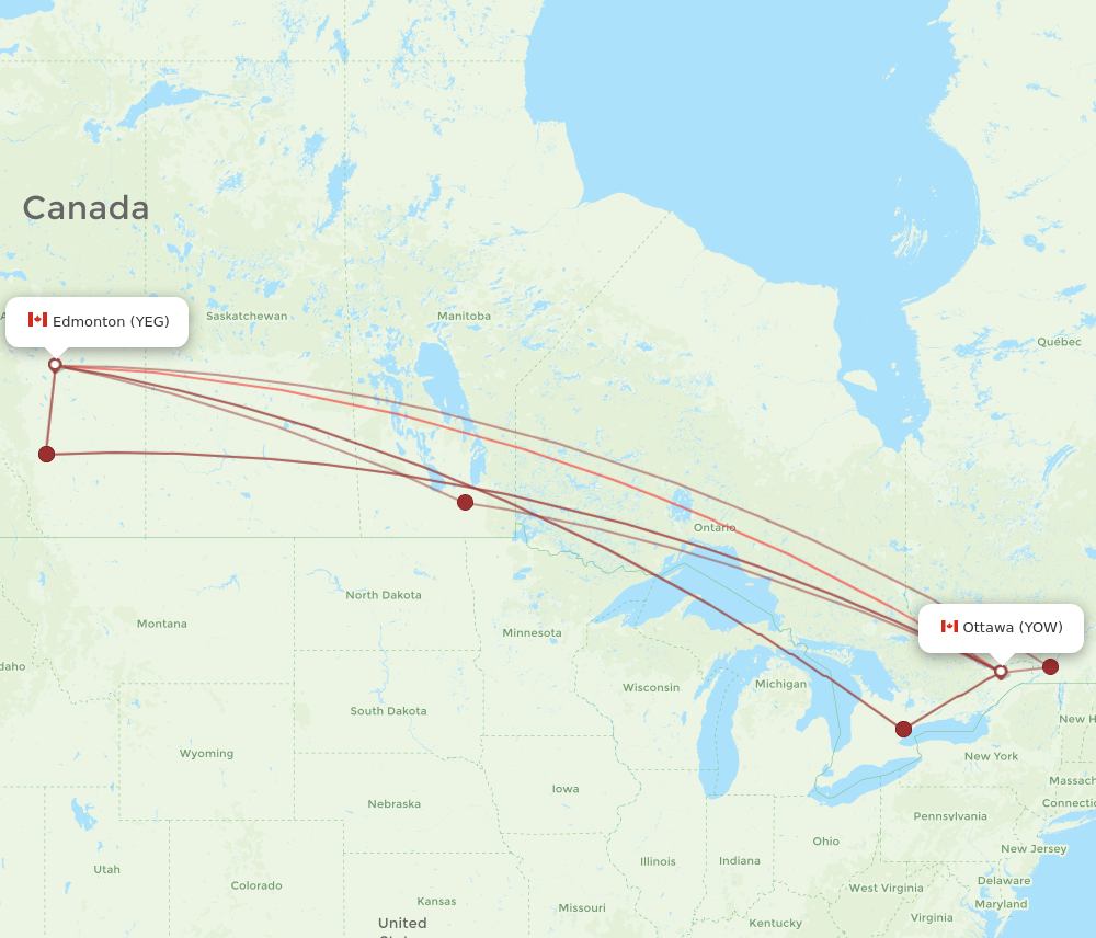 YOW-YEG flight routes