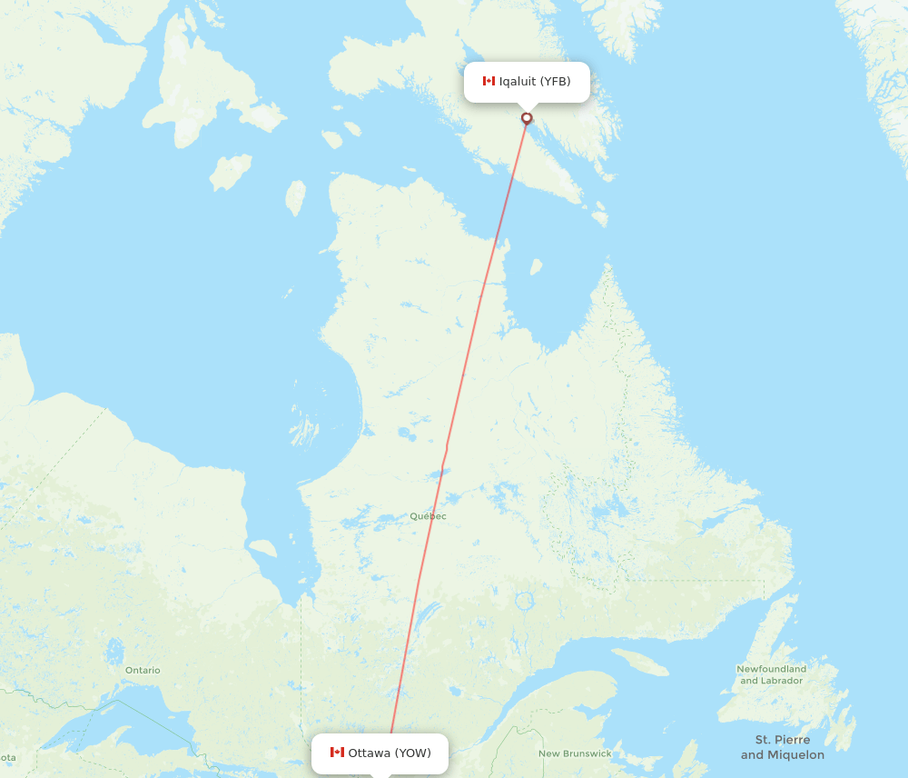 YOW-YFB flight routes