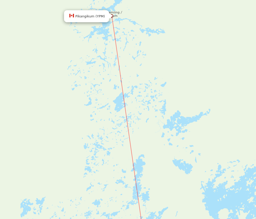 YPM to YRL flights and routes map