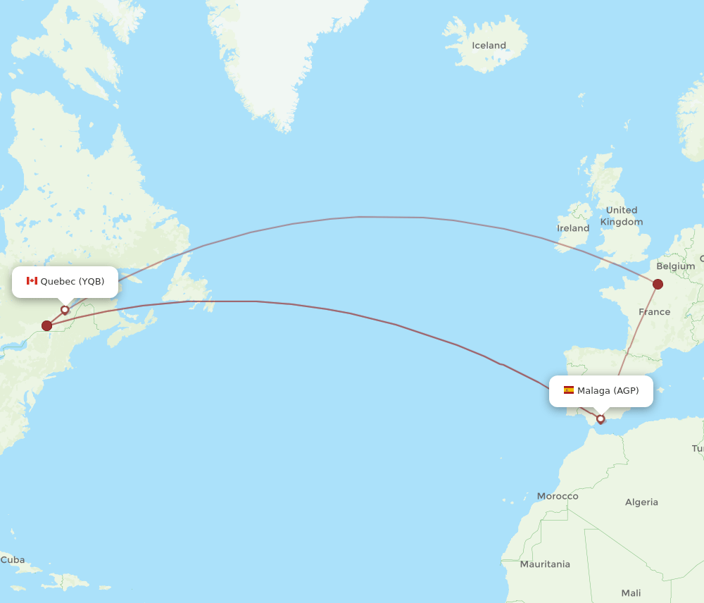 YQB-AGP flight routes