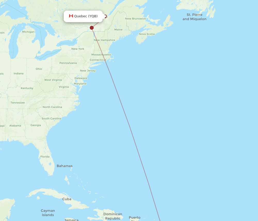 YQB to FDF flights and routes map