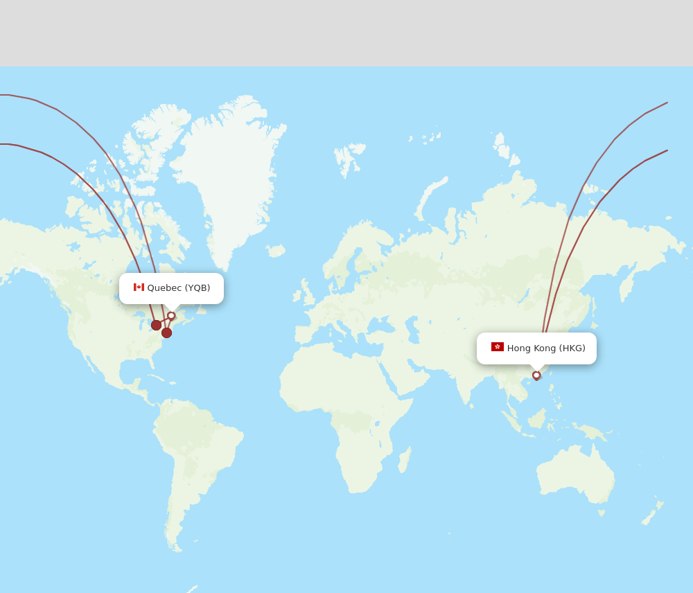 YQB-HKG flight routes