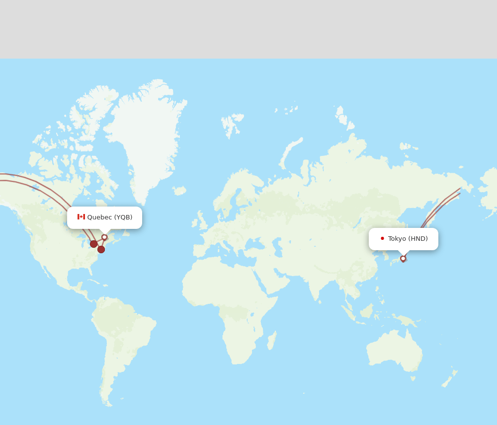 YQB-HND flight routes
