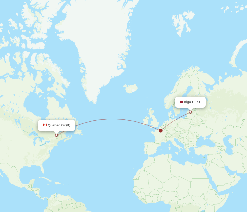 YQB-RIX flight routes