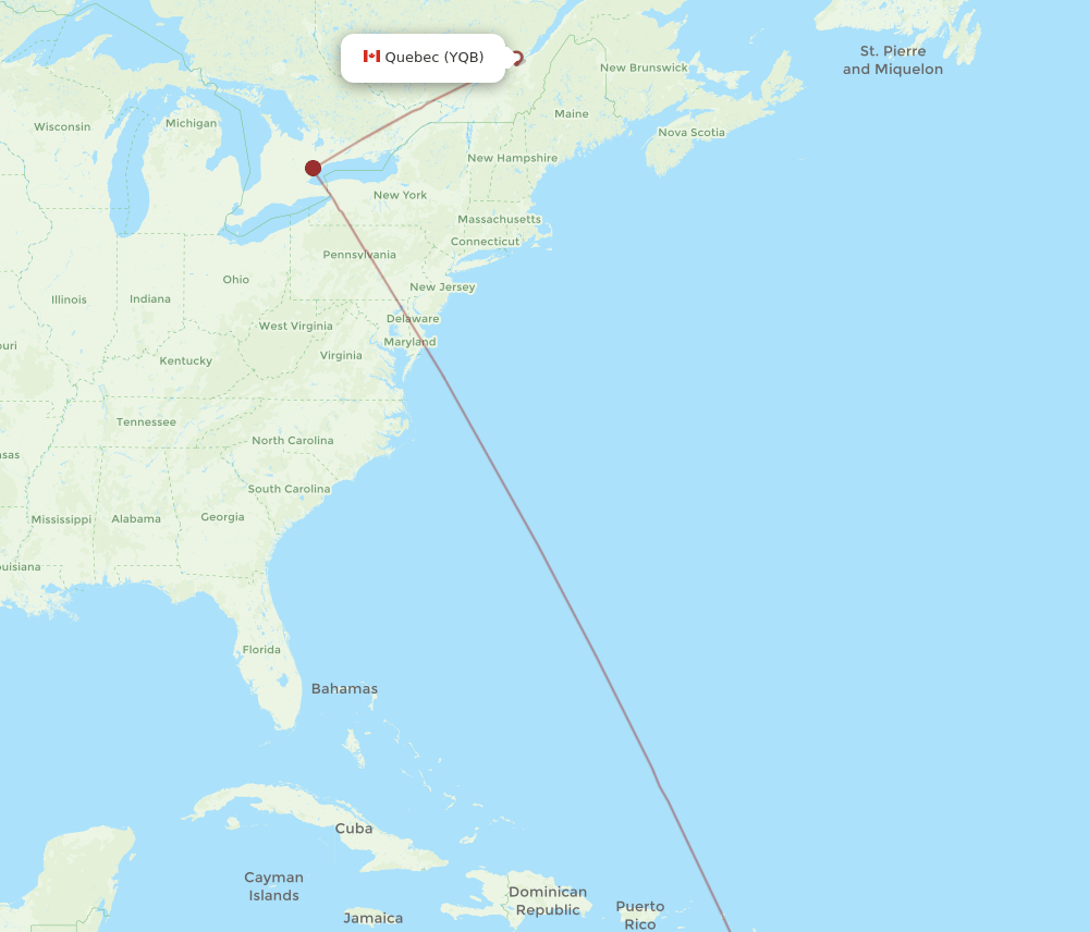 YQB-UVF flight routes