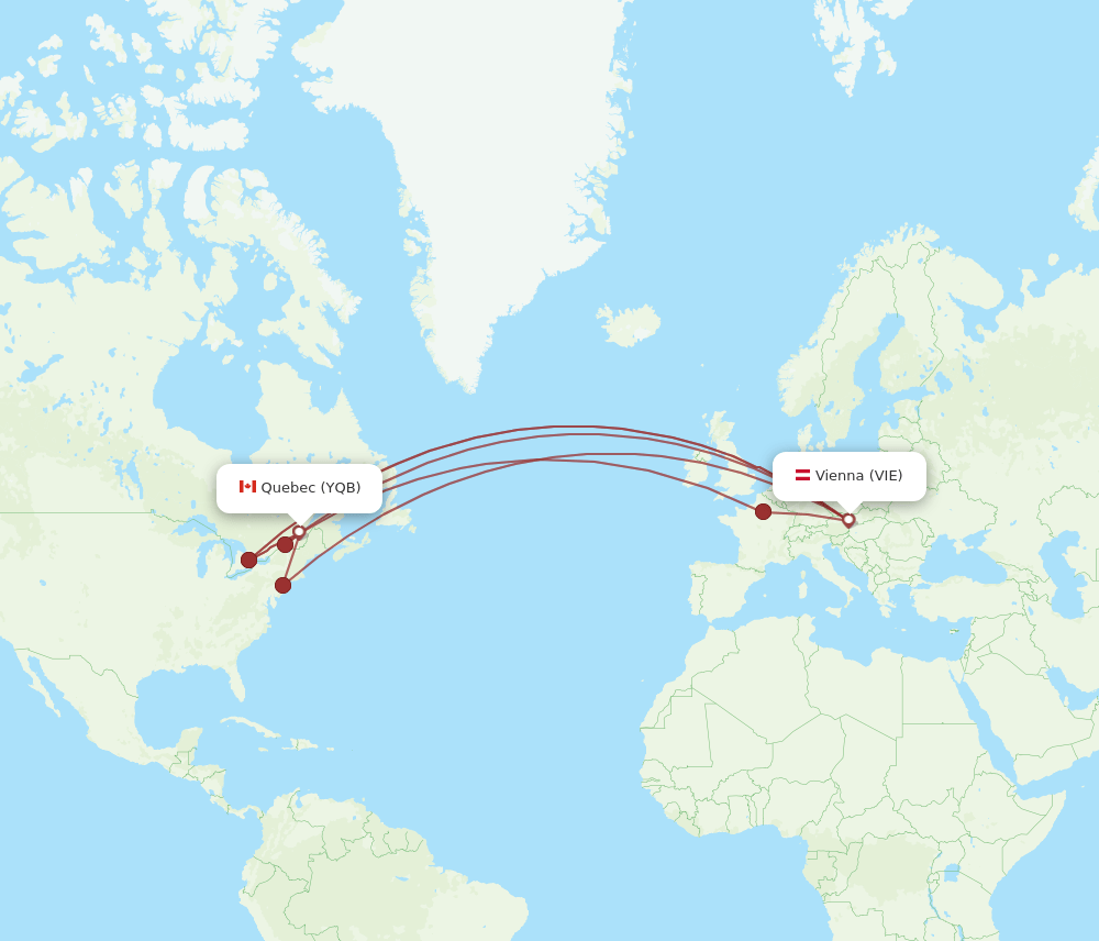 YQB-VIE flight routes