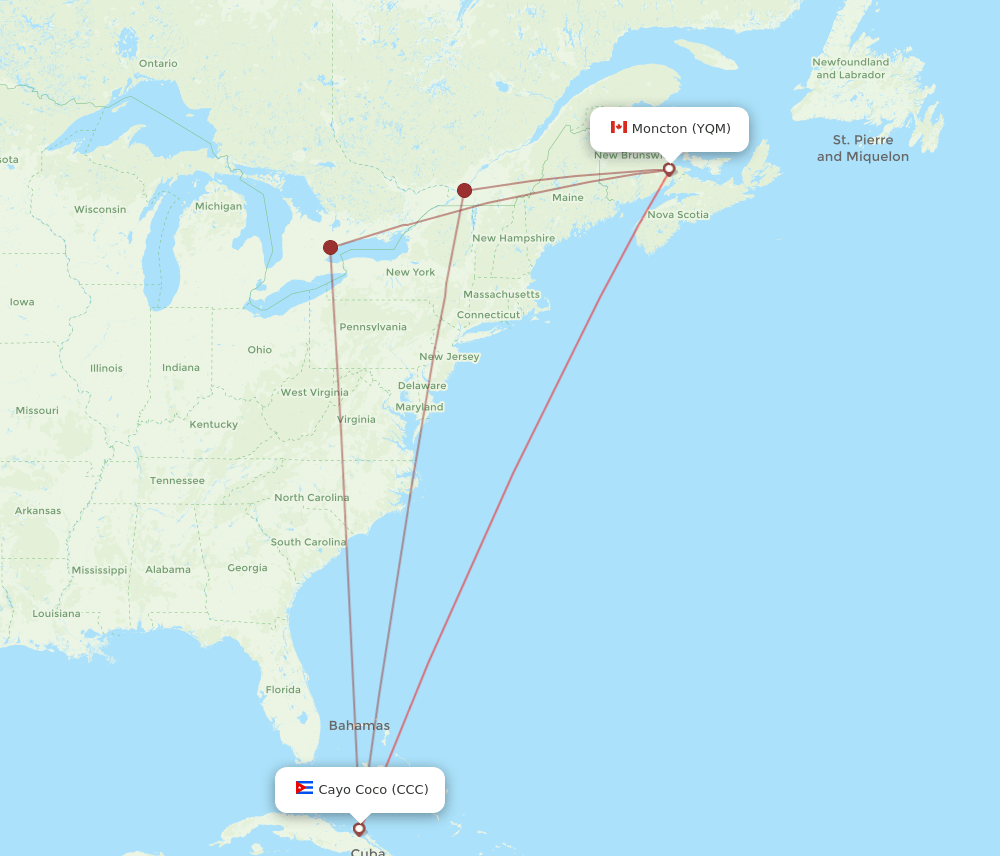 YQM-CCC flight routes