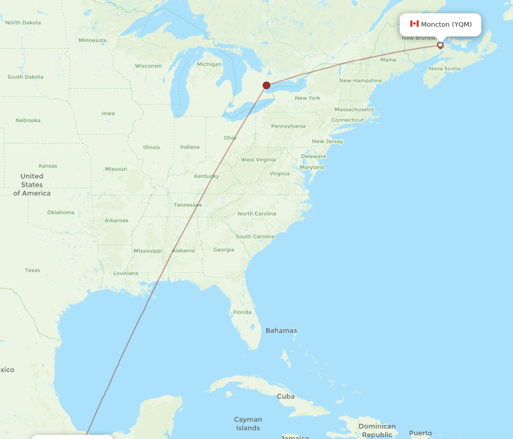 YQM-HUX flight routes