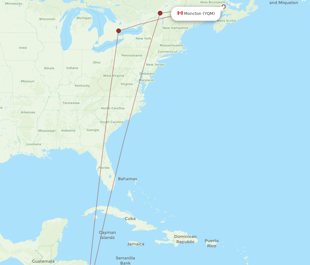 YQM-SJO flight routes