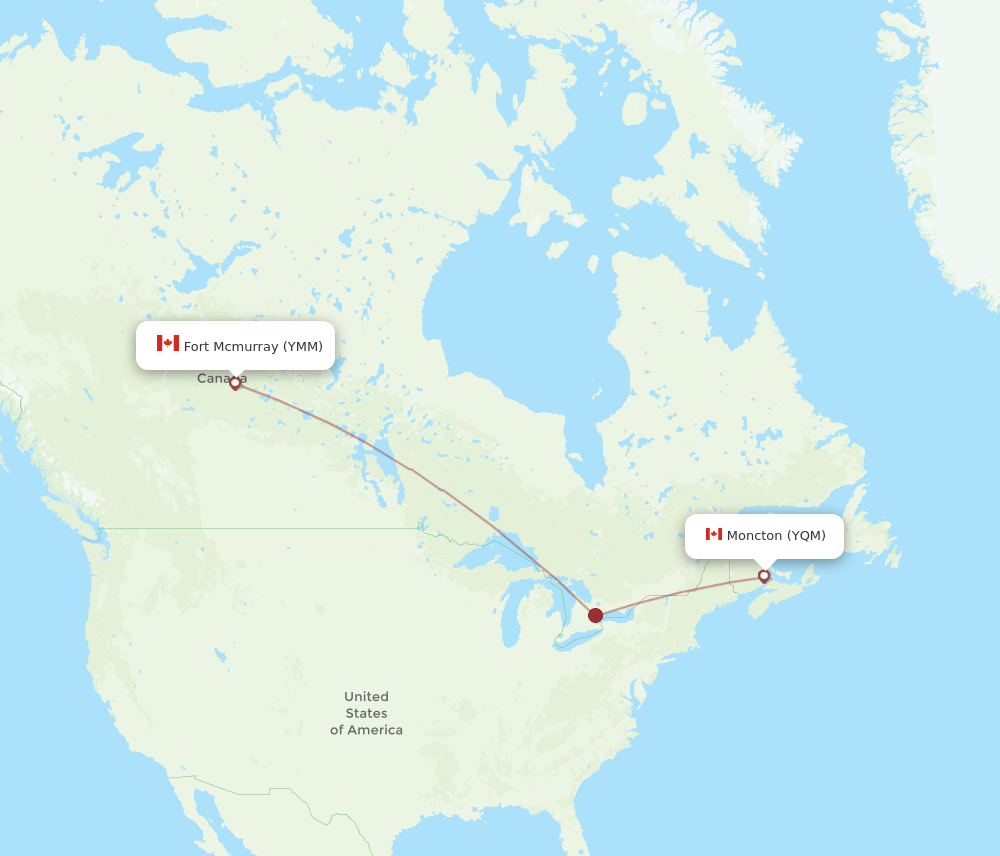 YQM-YMM flight routes