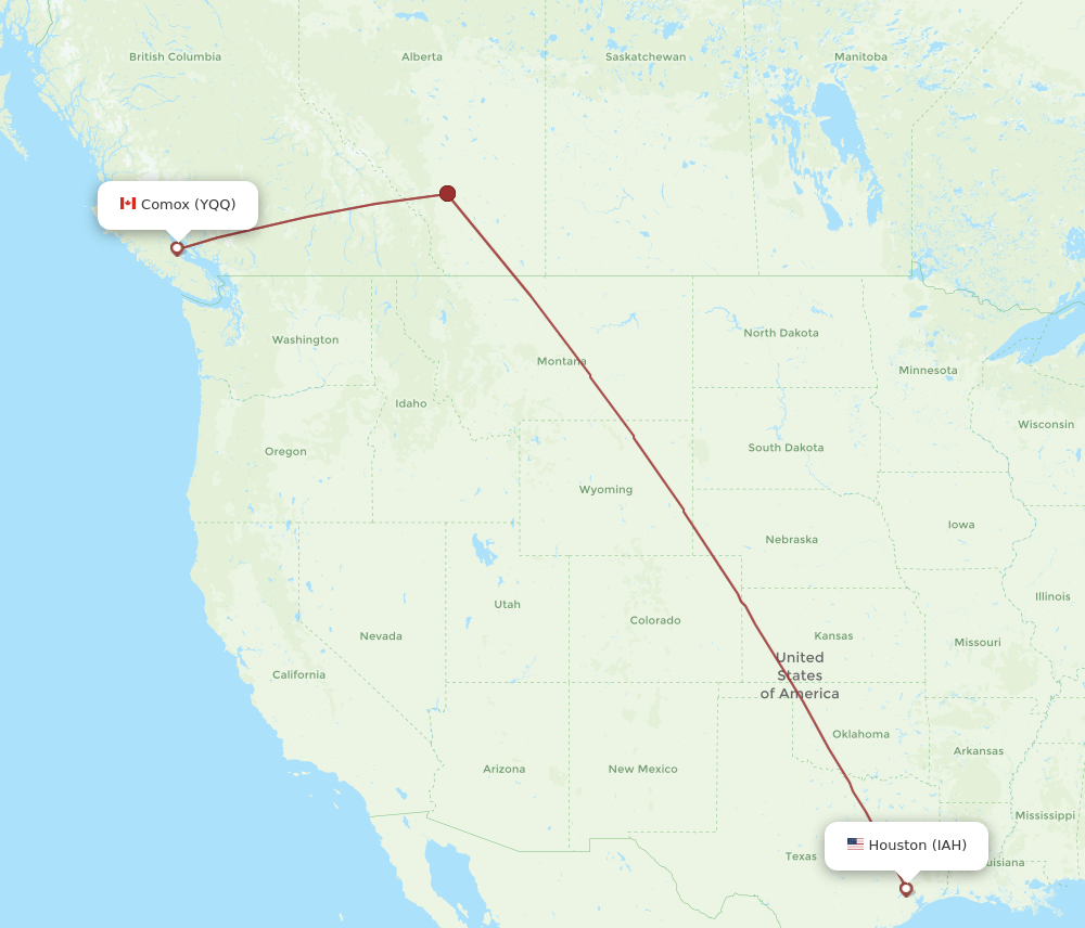 YQQ-IAH flight routes