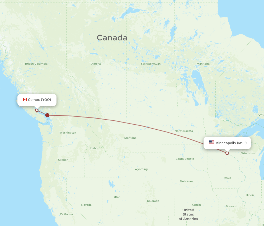 YQQ-MSP flight routes
