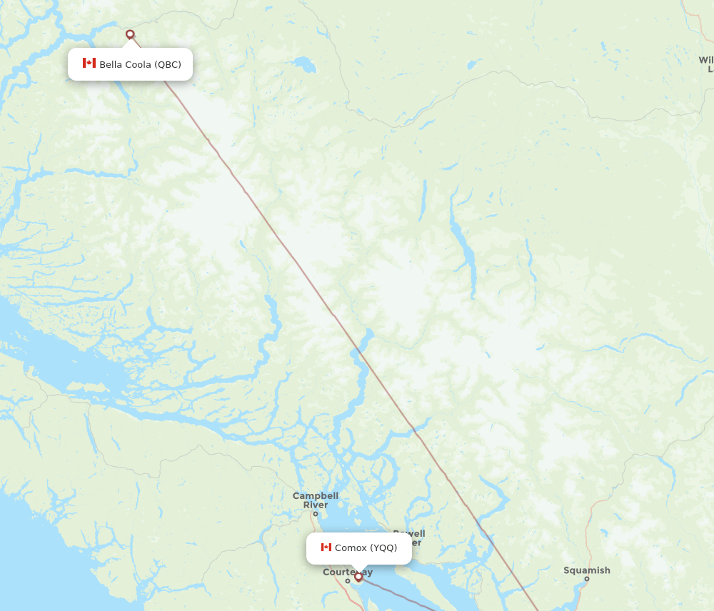 YQQ-QBC flight routes