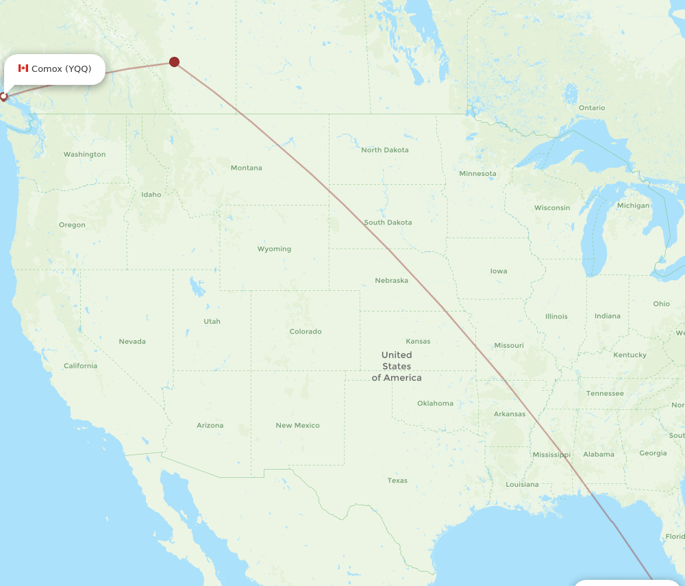 YQQ-VRA flight routes