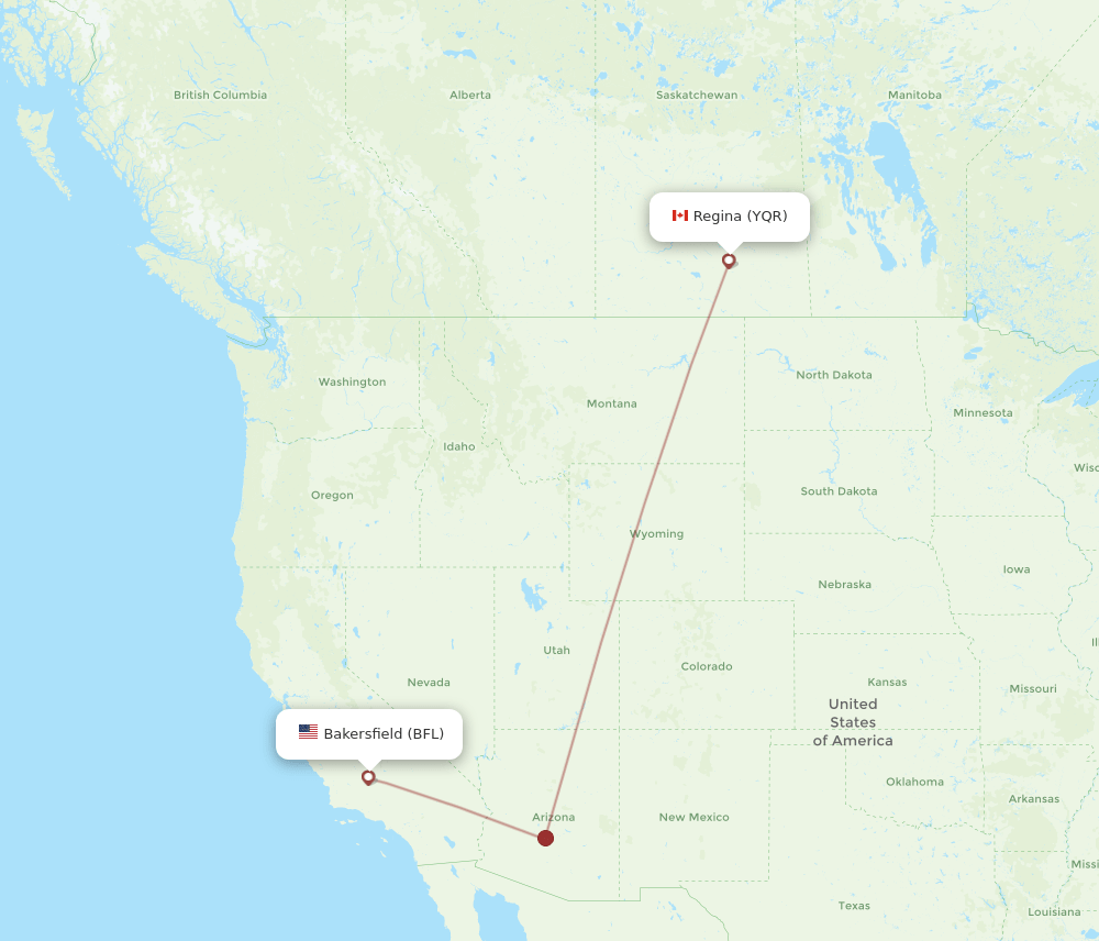 YQR-BFL flight routes