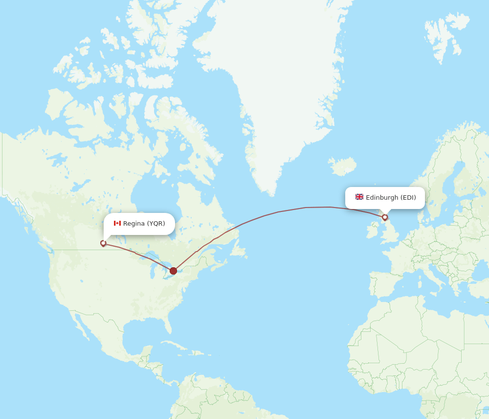 YQR-EDI flight routes