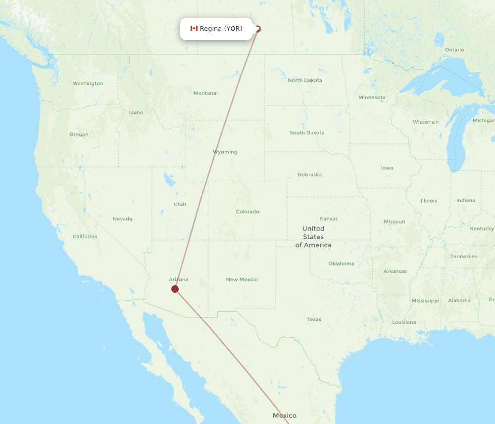 YQR-MEX flight routes