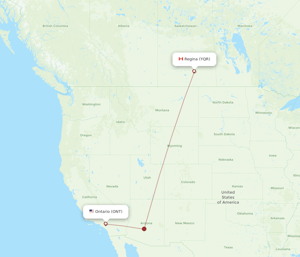 YQR-ONT flight routes