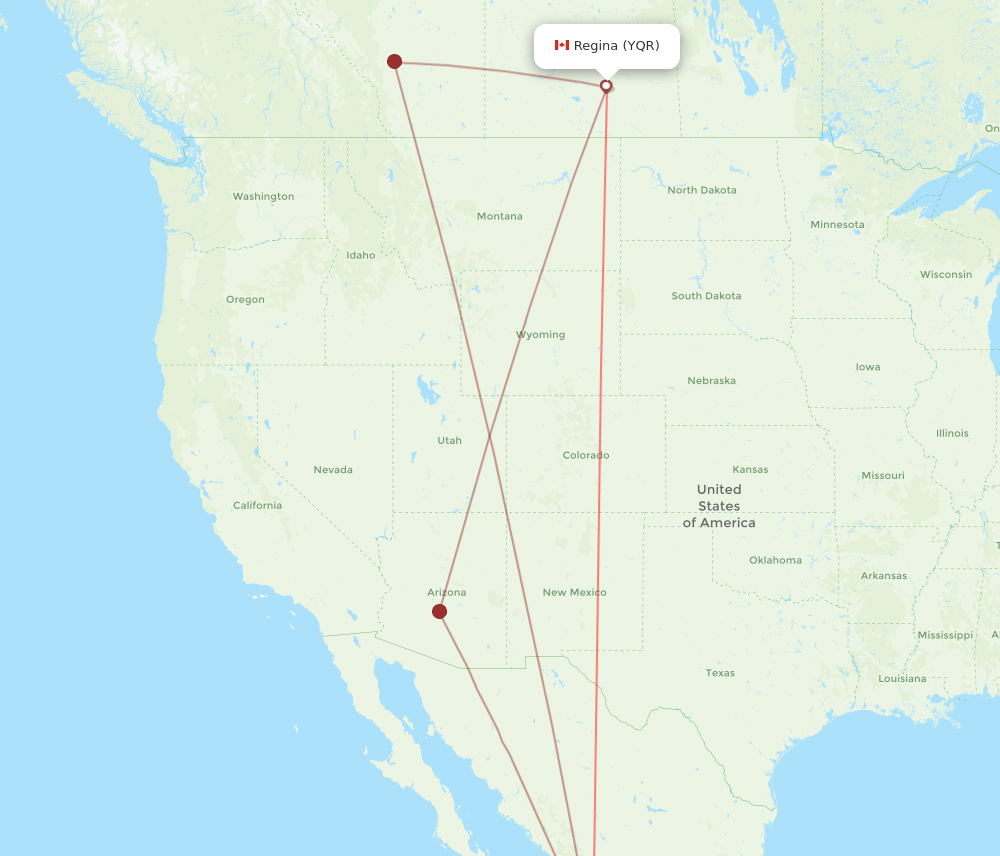 YQR to PVR flights and routes map