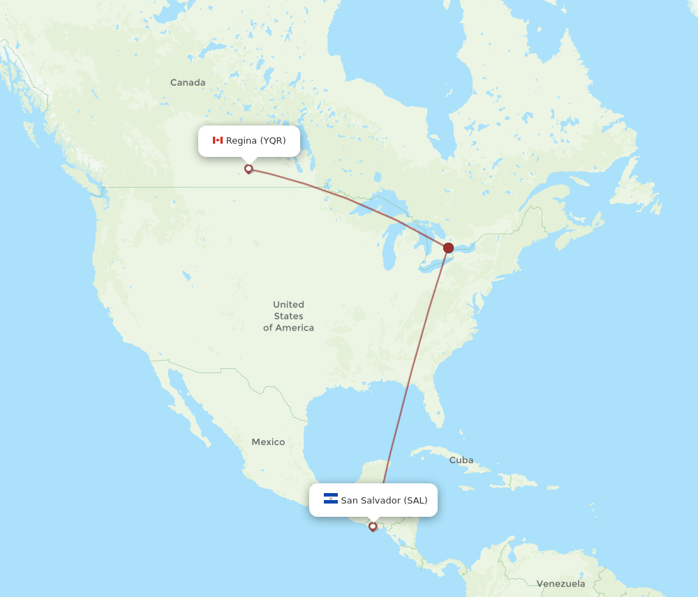YQR-SAL flight routes