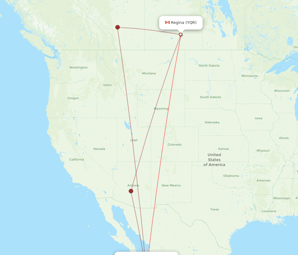 YQR-SJD flight routes