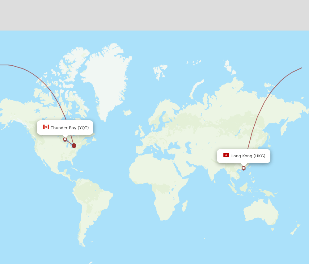 YQT-HKG flight routes